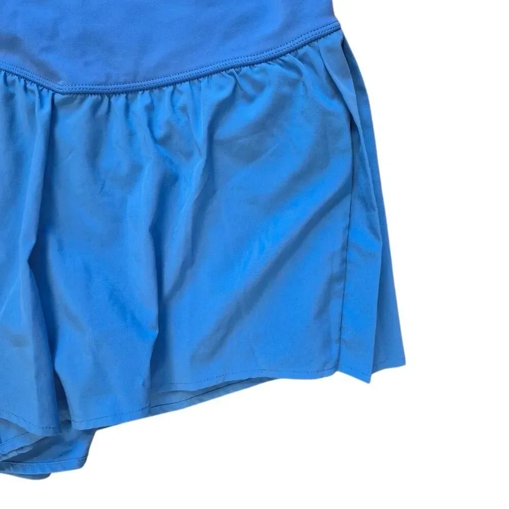 JoyLab Crossover High Waisted Athletic Running Skort Shorts Blue Large